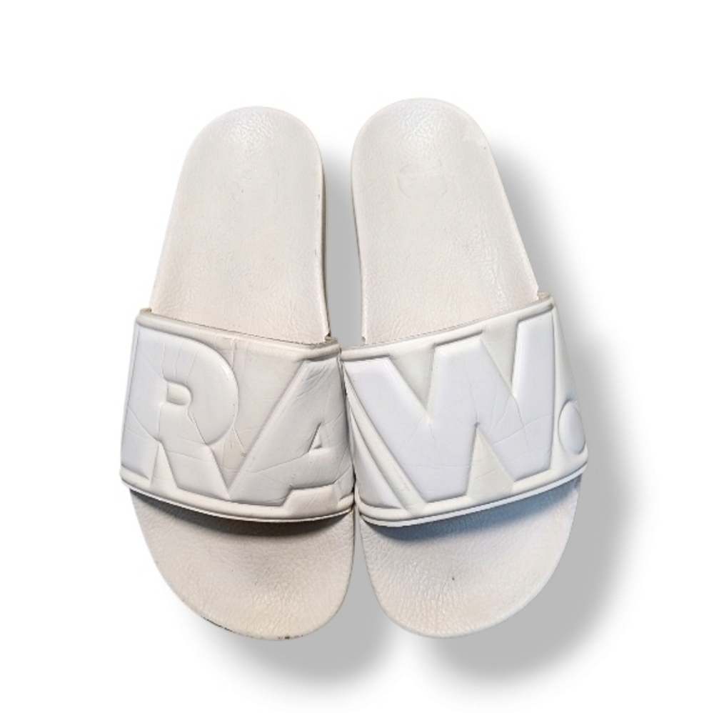 G- Star Raw Men's White Raw Slides Size 40 US 7